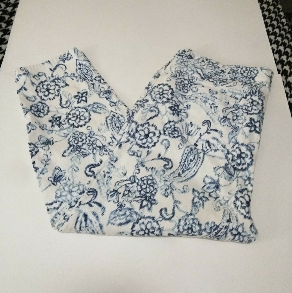 Charter Club Floral Skinny Ankle Jeans